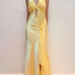 Yellow Fashion Elegant V Neck Formal Long Prom Dress Evening Gown Party Dress nv2947