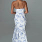 Fashion Floral Off-shoulder Sleeveless Mermaid Fishtail Evening Dress Prom Dress Party Dress nv1944