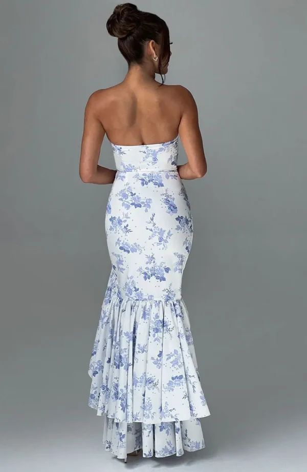 Fashion Floral Off-shoulder Sleeveless Mermaid Fishtail Evening Dress Prom Dress Party Dress nv1944