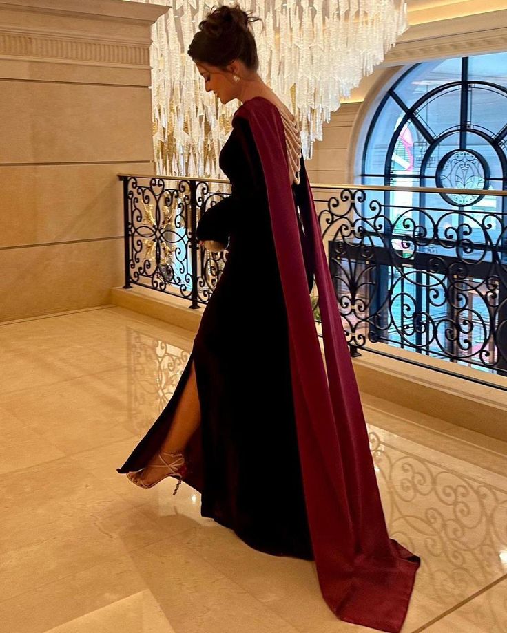 Burgundy noble and elegant backless beaded ribbon impressive long velvet ball gown evening dress party dress nv2597