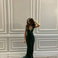 Green V-neck shiny fashion long sequins elegant mermaid slim fit formal floor-length prom dress evening gown party dress nv3474