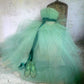 Robe de soirée élégante en tulle vert mignon et tendance, robe de bal, robe de cérémonie pour adultes, robe de remise de diplôme, nv3301