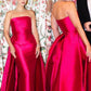 Pink simple noble and elegant strapless off-shoulder long ball gown evening dress party dress nv2523