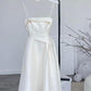 White/Champagne Spaghetti Strap Short Prom Dress Evening Dress Party Dress Homecoming Dress nv3007