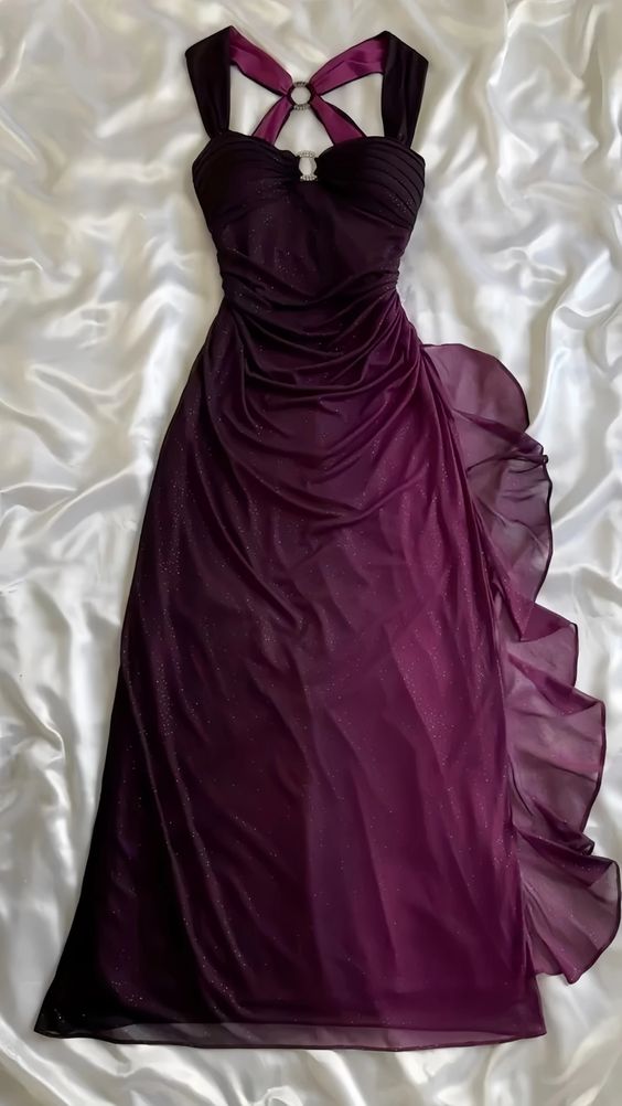 Purple Sparkling Tulle Long Prom Dress Party Dress Bodycon Dress Birthday Dress nv2727