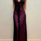 Purple Vintage Fashion V Neck A-Line Long Tulle Ball Gown Evening Dress Party Dress nv3438