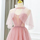 Pink Tulle Long Prom Dress with Beaded, Lovely A-Line Evening Dress nv1582