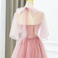 Pink Tulle Long Prom Dress with Beaded, Lovely A-Line Evening Dress nv1582