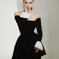 Robe de soirée courte noire simple et classique, petite robe noire, robe de soirée, robe de soirée, nv2377