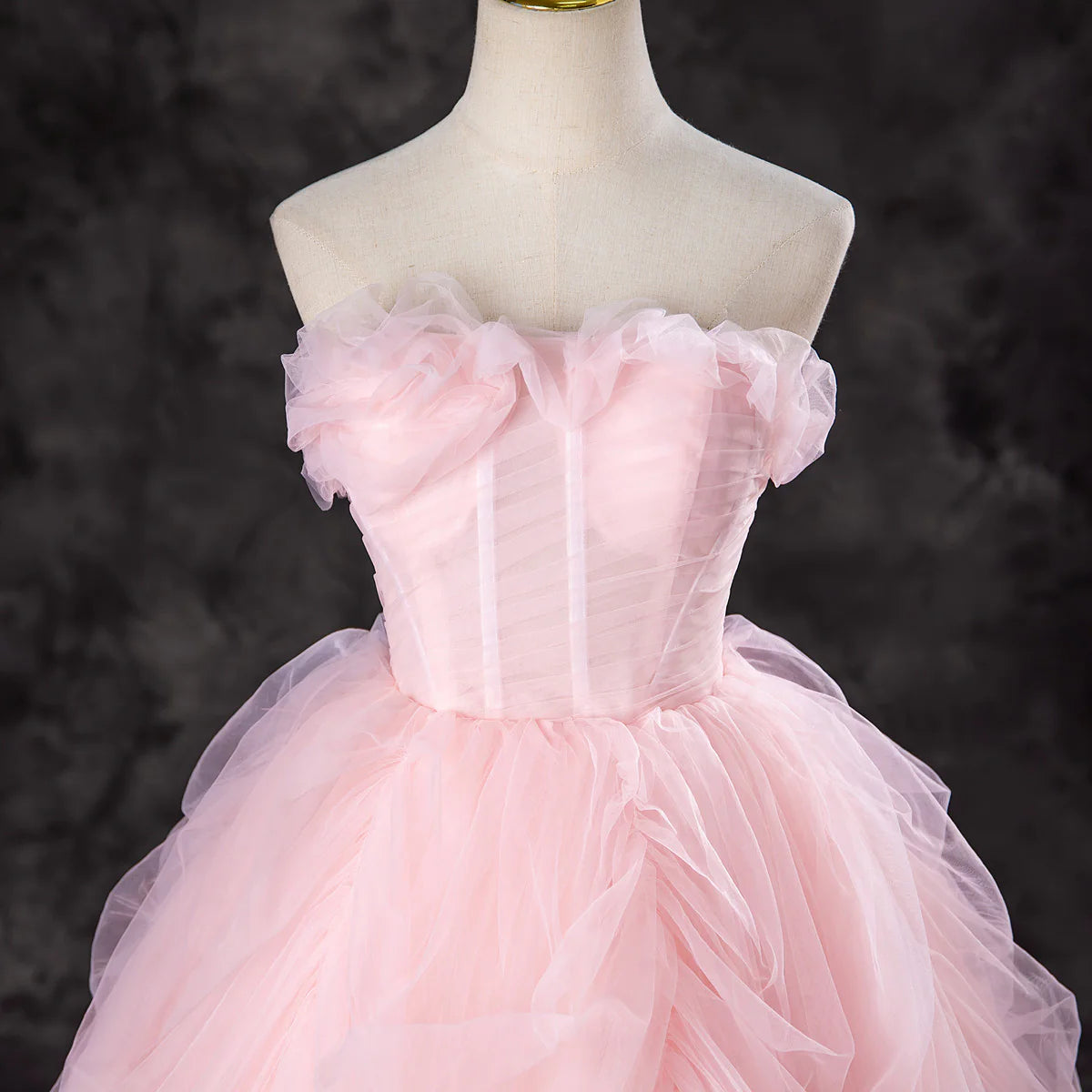 Pink Tulle Long Party Dress Evening Dress Pink Sweet 16 Years Old Dress Prom Dress nv2030