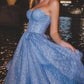 Blue tulle tea length prom dress, blue tulle evening dress nv1547