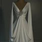 White Fashion Elegant Long A-Line Satin Floor-Length prom dress Evening Dress Wedding Dress nv3737