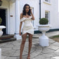 White Fashion Pleated Satin Short Evening Dress Prom Dress Homecoming Dress Birthday Dress nv1978