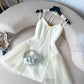 Light Yellow Fashion Short Tulle Spaghetti Strap Bow Homecoming Dress Party Dress nv3010