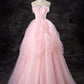 Pink Tulle Long Party Dress Evening Dress Pink Sweet 16 Years Old Dress Prom Dress nv2030