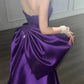 Purple Pretty Elegant Fashion Spaghetti Strap Long Satin Ball Gown Evening Dress Party Dress nv3727