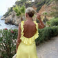 Yellow backless ruffled stylish short homecoming dress party dress nv2214