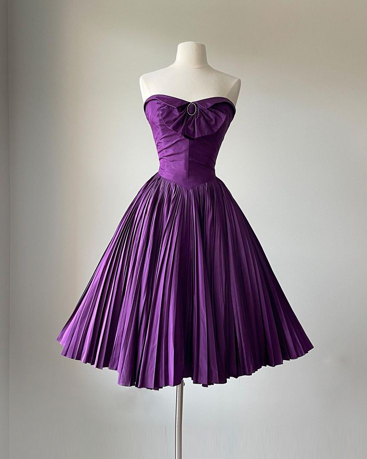 Purple Retro Sweet Midi Ball Gown Evening Dress nv2939