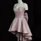 Pink High Low Spaghetti Strap Prom Dress Girls Homecoming Dress Birthday Dress nv2167