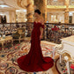 Red sweetheart neck long elegant floor length ball gown evening dress nv2954