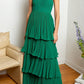 Emerald Green Strapless Multi-Layer Long Formal Dress nv1651