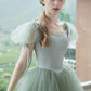 Cute Tulle Long Prom Dresses, A-Line Short Sleeve Graduation Dresses nv1600