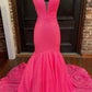 Mermaid Sequins Long Prom Dresses, V-Neck Evening Party Dresses nv1456