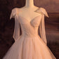 V-Neck Tulle Long Ball Gown, A-Line Formal Evening Gown nv1616