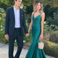 Mermaid Satin Long Prom Dresses, Mermaid Backless Party Dresses nv1453