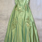 Sage Green Vintage V Neck Beaded Long Party Dress Evening Gown Prom Dress nv2045