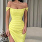 Sparking Off-Shoulder Mermaid Split Side Long Prom Dress,Evening Dress nv1671