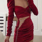 Red Fashion Slim Chain Short Mini Party Dress Homecoming Dress nv2442