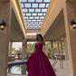 Fuchsia Sleeveless Simple Elegant A-line Satin Long Ball Gown Evening Gown Party Dress nv2341