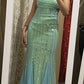 Green elegant shiny beaded tulle sequined long ball gown evening dress party dress nv2968