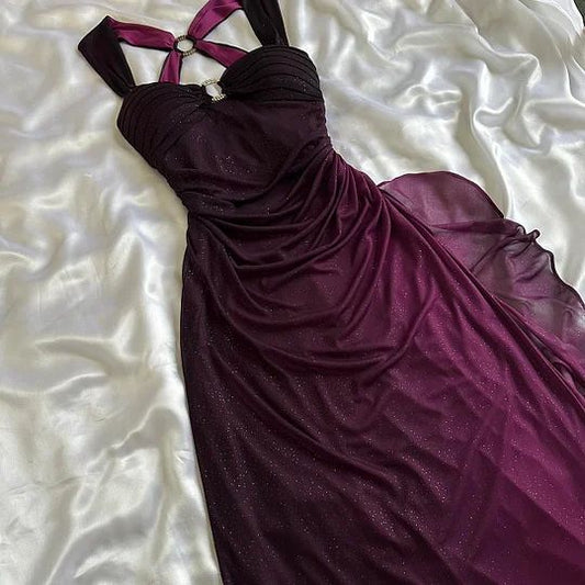 Purple Sparkling Tulle Long Prom Dress Party Dress Bodycon Dress Birthday Dress nv2727