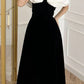 Black and White Bow Elegant A-Line Long Ball Gown Evening Dress Party Dress nv2431