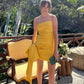 Yellow Strapless Off-the-shoulder Short Homecoming Dress Party Dress nv2132