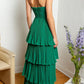 Emerald Green Strapless Multi-Layer Long Formal Dress nv1651