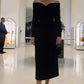 Black elegant off the shoulder ball gown evening dress nv1971