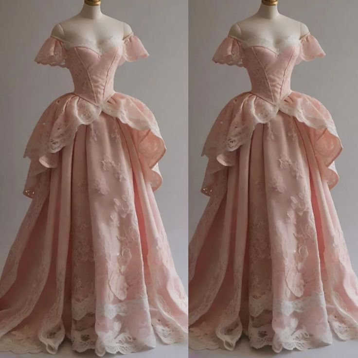 Robe de soirée élégante en dentelle rose magnifique décolleté en cœur nv3353