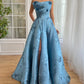 strapless ruched embossed printed satin lace-up  prom dress  nv1637