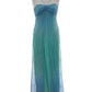 Blue shiny fashion retro elegant suspender long tulle prom dress evening dress party dress nv2761