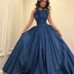 Blue Fashion Unique Elegant A-line Popular Long Evening Dress Party Dress nv2465