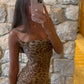 Floor Length Fashion Leopard Print Dress Ball Gown Evening Dress nv1872