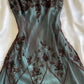 Green gorgeous exquisite beaded mid-length tulle ball gown evening dress party gift nv3374