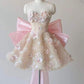 Pink Sweet Applique Sparkling Sequin Short Mini tulle Homecoming Dress Prom Gown nv2797