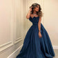 Blue Fashion Unique Elegant A-line Popular Long Evening Dress Party Dress nv2465