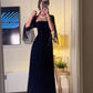 Unique black off-the-shoulder detachable sleeves long ball gown evening dress nv1922