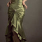 Green spaghetti strap bodycon long ball gown evening dress nv1965