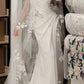 Ivory White Delicate Lace A-line Long Satin Ball Gown,Evening Dress,Wedding Dress nv3708